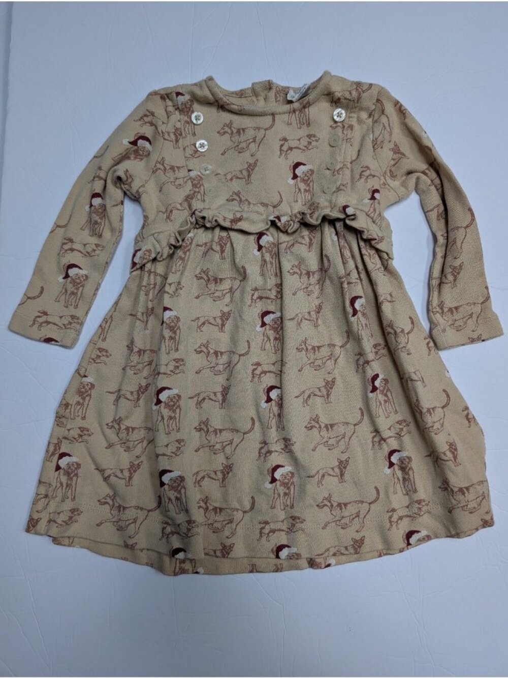 Kate Quinn Organic Cotton Santa Mutts Dogs Dress 18-24 Christmas